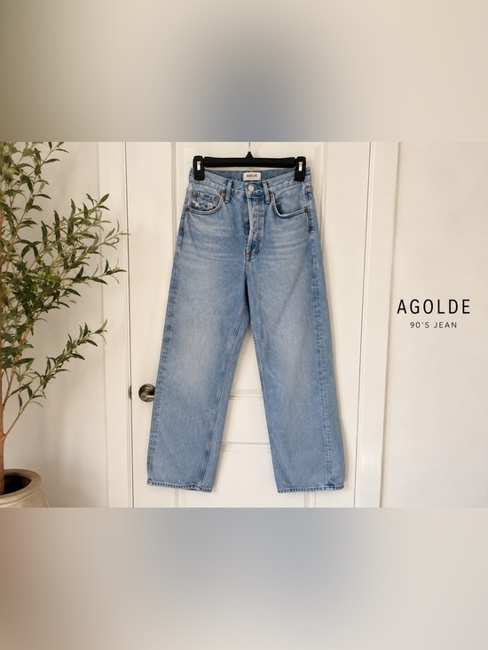 Agolde Denim - AGOLDE 90’s Jeans Size 23 High Rise Organic Cotton Light Wash Distressed